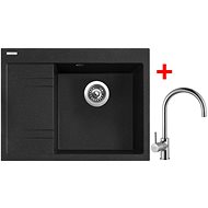 Sinks RIM 650 P Granblack + Vitalia - Kitchen Sink and Tap Set
