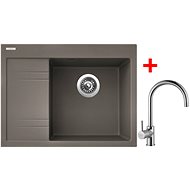 Sinks RIM 650 P Truffle + Vitalia - Kitchen Sink and Tap Set