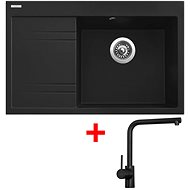 Sinks RIM 780 P Metalblack + Elka black matt - Kitchen Sink and Tap Set