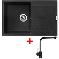 Sinks ULTIMA 790 Granblack + Elka black matt - Kitchen Sink and Tap Set