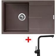 Sinks ULTIMA 790 Marone + Elka black matt - Kitchen Sink and Tap Set