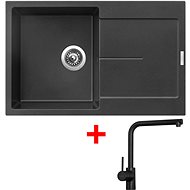 Sinks ULTIMA 790 Metalblack + Elka black matt - Kitchen Sink and Tap Set