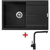 Sinks ULTIMA 790 Pureblack + Elka black matt - Kitchen Sink and Tap Set