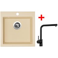 Sinks VIVA 455 Sahara + Elka black matt - Kitchen Sink and Tap Set