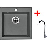 Sinks Viva 455 Titanium + Elasta stainless steel/black - Kitchen Sink and Tap Set