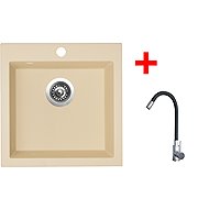 Sinks Viva 455 Sahara + Elasta stainless steel/black - Kitchen Sink and Tap Set