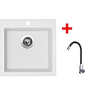 Sinks Viva 455 Milk + Elasta stainless steel/black - Kitchen Sink and Tap Set