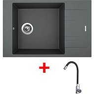 Sinks Vario 780 Titanium + Elasta stainless steel/black - Kitchen Sink and Tap Set