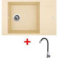 Sinks Vario 780 Sahara + Elasta stainless steel/black - Kitchen Sink and Tap Set