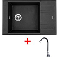 Sinks Vario 780 Metalblack + Elasta stainless steel/black - Kitchen Sink and Tap Set