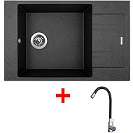 Sinks Vario 780 Granblack + Elasta stainless steel/black - Kitchen Sink and Tap Set