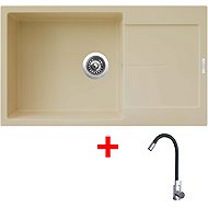Sinks Ultima 860 XXL Sahara + Elasta stainless steel/black - Kitchen Sink and Tap Set