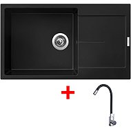 Sinks Ultima 860 XXL Pureblack + Elasta stainless steel/black - Kitchen Sink and Tap Set