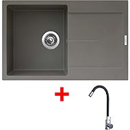 Sinks Ultima 790 Truffle + Elasta stainless steel/black - Kitchen Sink and Tap Set