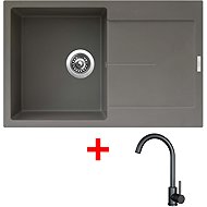 Sinks Ultima 790 Truffle + Arco black matt - Kitchen Sink and Tap Set