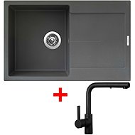 Sinks Ultima 790 Titanium + Enigma S black matt - Kitchen Sink and Tap Set
