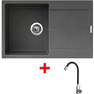 Sinks Ultima 790 Titanium + Elasta stainless steel/black - Kitchen Sink and Tap Set