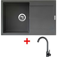 Sinks Ultima 790 Titanium + Arco black matt - Kitchen Sink and Tap Set
