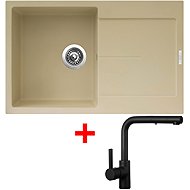Sinks Ultima 790 Sahara + Enigma S black matt - Kitchen Sink and Tap Set