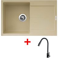Sinks Ultima 790 Sahara + Elasta S black matt - Kitchen Sink and Tap Set