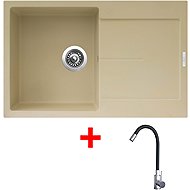 Sinks Ultima 790 Sahara + Elasta stainless steel/black - Kitchen Sink and Tap Set