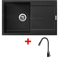 Sinks Ultima 790 Pureblack + Elasta S black matt - Kitchen Sink and Tap Set