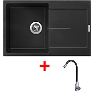 Sinks Ultima 790 Pureblack + Elasta stainless steel/black - Kitchen Sink and Tap Set