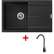Sinks Ultima 790 Pureblack + Elasta black matt - Kitchen Sink and Tap Set