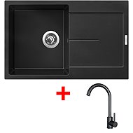 Sinks Ultima 790 Pureblack + Arco black matt - Kitchen Sink and Tap Set