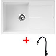 Sinks Ultima 790 Milk + Elasta S black matt - Kitchen Sink and Tap Set