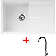 Sinks Ultima 790 Milk + Elasta stainless steel/black - Kitchen Sink and Tap Set