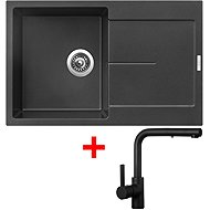 Sinks Ultima 790 Metalblack + Enigma S black matt - Kitchen Sink and Tap Set