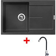 Sinks Ultima 790 Metalblack + Elasta stainless steel/black - Kitchen Sink and Tap Set