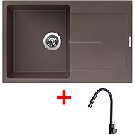 Sinks Ultima 790 Marone + Elasta S black matt - Kitchen Sink and Tap Set