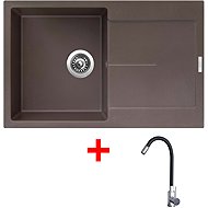 Sinks Ultima 790 Marone + Elasta stainless steel/black - Kitchen Sink and Tap Set