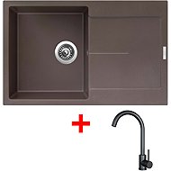 Sinks Ultima 790 Marone + Arco black matt - Kitchen Sink and Tap Set