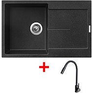 Sinks Ultima 790 Granblack + Elasta S black matt - Kitchen Sink and Tap Set