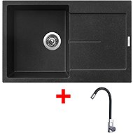Sinks Ultima 790 Granblack + Elasta stainless steel/black - Kitchen Sink and Tap Set