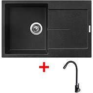 Sinks Ultima 790 Granblack + Elasta black matt - Kitchen Sink and Tap Set