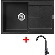 Sinks Ultima 790 Granblack + Arco black matt - Kitchen Sink and Tap Set