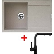 Sinks Ultima 790 Avena + Enigma S black matt - Kitchen Sink and Tap Set