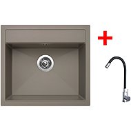 Sinks Solo 560 Truffle + Elasta stainless steel/black - Kitchen Sink and Tap Set