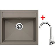Sinks Solo 560 Truffle + Arco all stainless steel - Kitchen Sink and Tap Set
