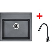 Sinks Solo 560 Titanium + Elasta S black matt - Kitchen Sink and Tap Set