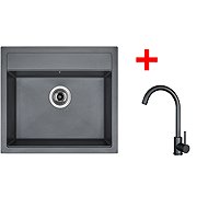 Sinks Solo 560 Titanium + Arco black matt - Kitchen Sink and Tap Set