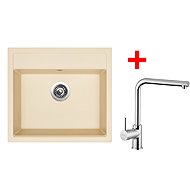 Sinks Solo 560 Sahara + Elka glossy - Kitchen Sink and Tap Set