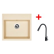 Sinks Solo 560 Sahara + Elasta S black matt - Kitchen Sink and Tap Set