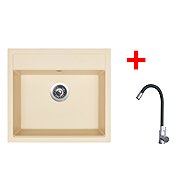 Sinks Solo 560 Sahara + Elasta stainless steel/black - Kitchen Sink and Tap Set