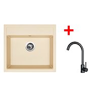 Sinks Solo 560 Sahara + Arco black matt - Kitchen Sink and Tap Set
