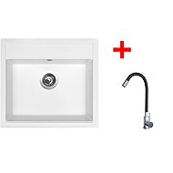 Sinks Solo 560 Milk + Elasta stainless steel/black - Kitchen Sink and Tap Set
